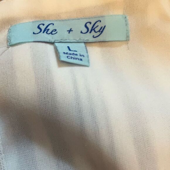 She + Sky Twist Front Mini Sundress, Large. Blue and White Striped. Summer!! - Picture 10 of 11